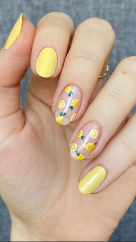 yellow nail art designs