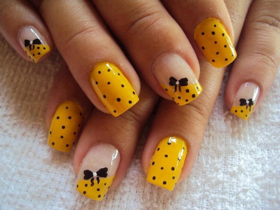 black and yellow nail art designs