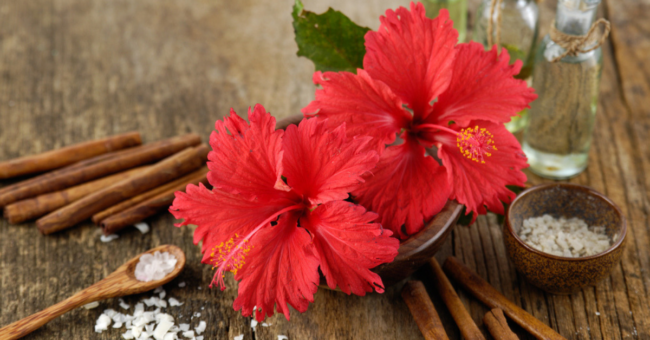 Hibiscus and castor oil