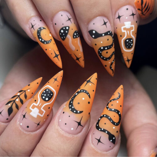 easy nail art designs Halloween
