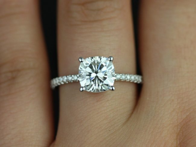 cushion diamond engagement ring