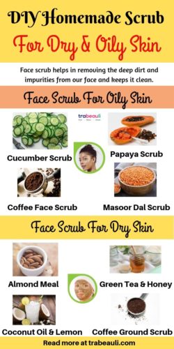 20 Best Face Scrub For All Type Of Skin Homemade Review Trabeauli - Diy Face Exfoliant For Sensitive Skin