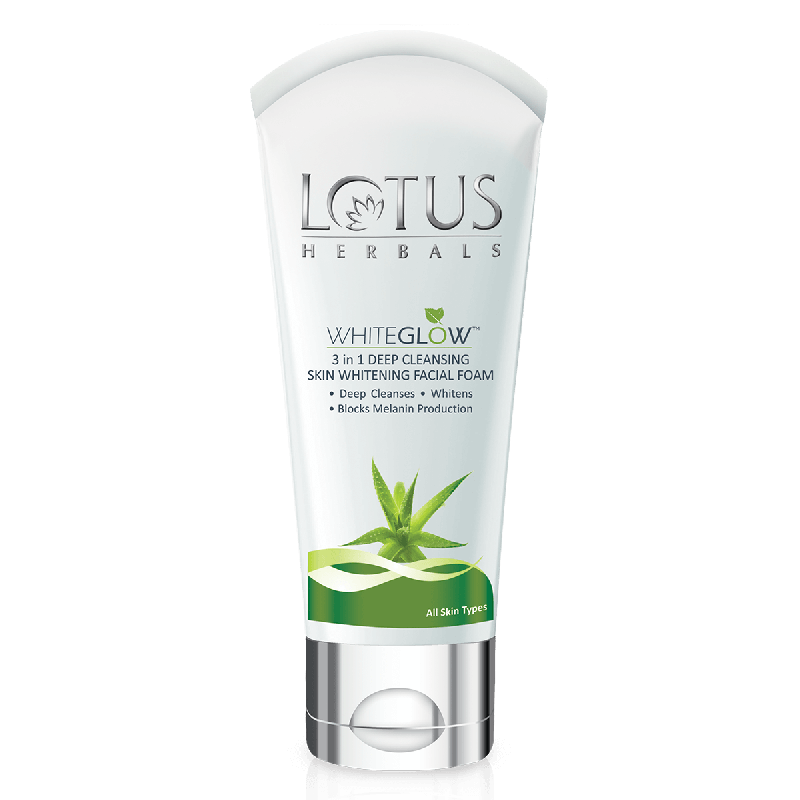 Lotus Herbals Whiteglow 3-In-1 Deep Cleansing Skin Whitening Facial Foam one among Best Face Wash-2020 (India)