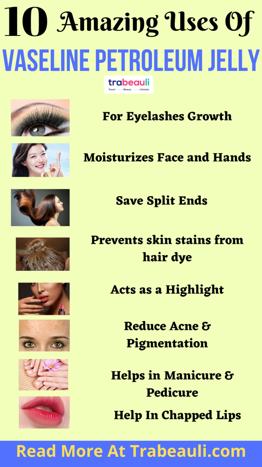 How To Uses Of Vaseline For Skin, Hair and Makeup (Benefits) Trabeauli