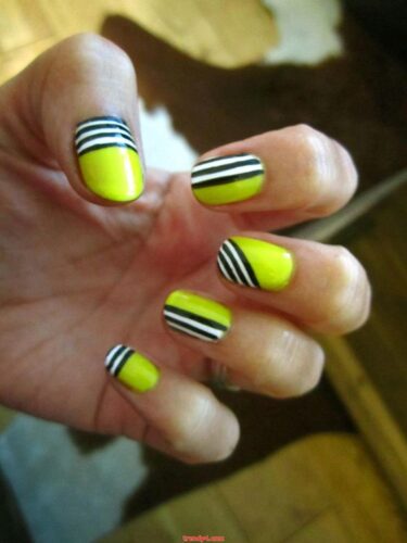 black and yellow nail art designs