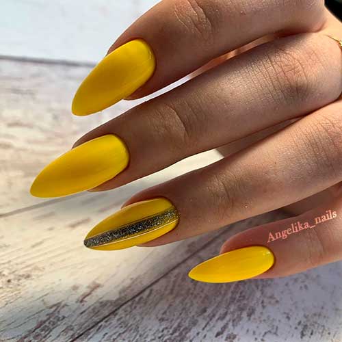 easy yellow nail art designs