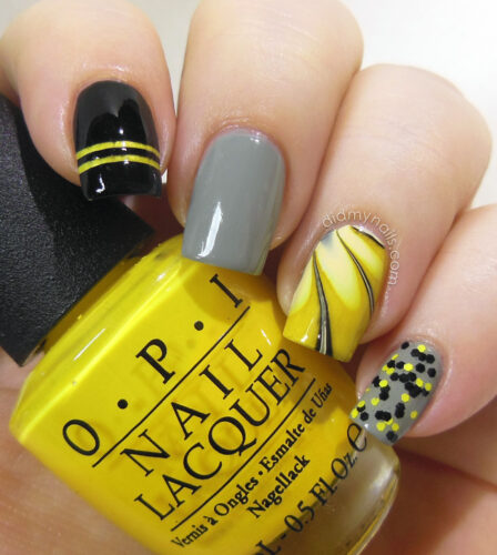 nail art designs in yellow