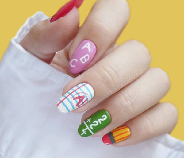 Back To School Nail Art Designs