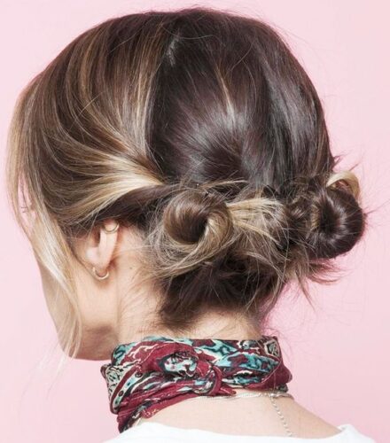 Easy and cute bun for short hair