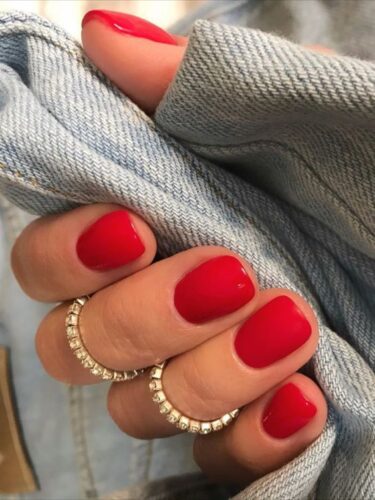 Red nail designs short
