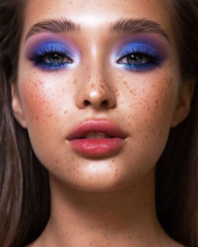 Dark blue makeup ideas