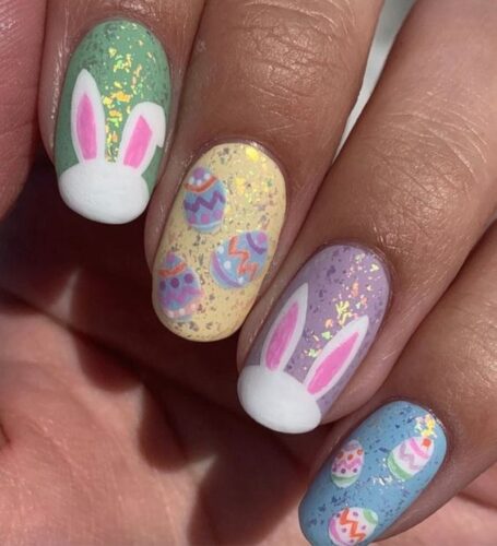Bunny Easter nail art