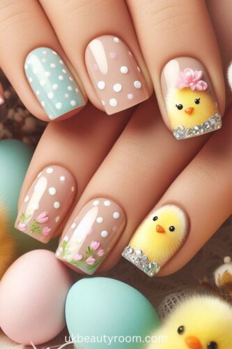 Easter themed nail art