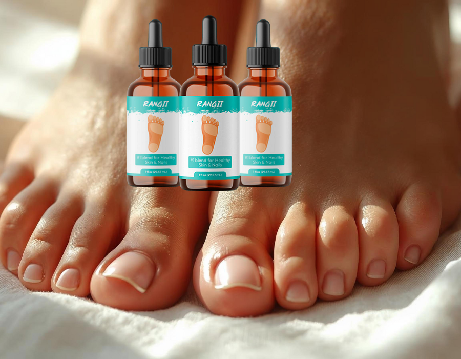 Rangii Toenail Fungus Treatment Bottle and Healthy Nails